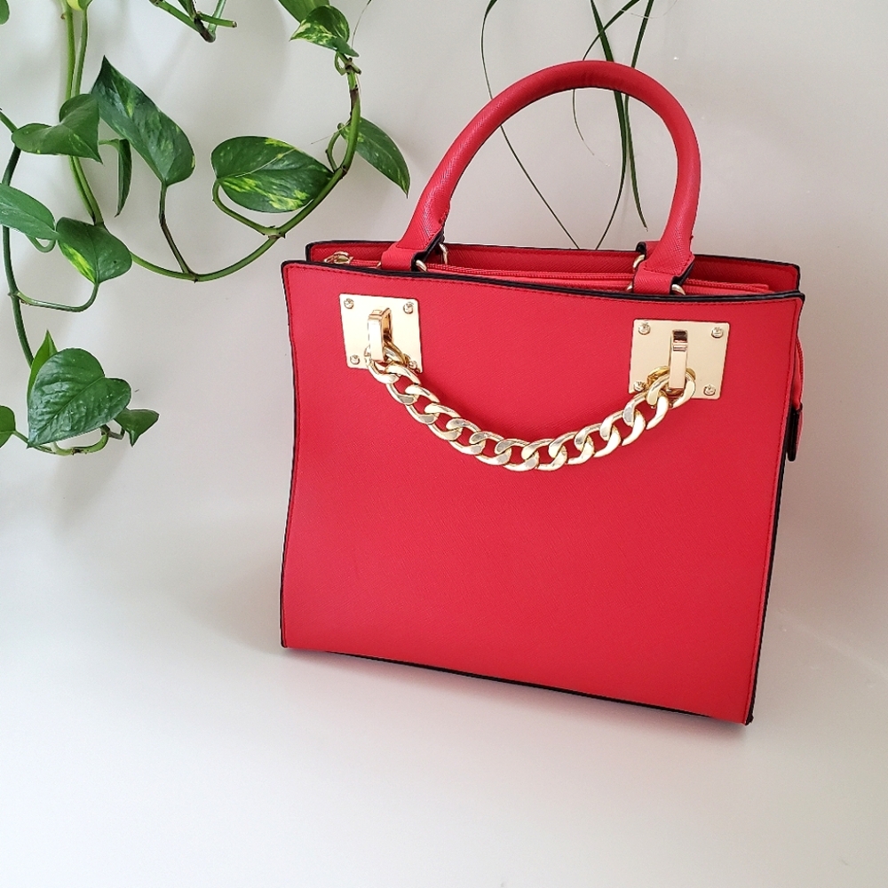 NWOT, Handbag, tomato red vegan leather